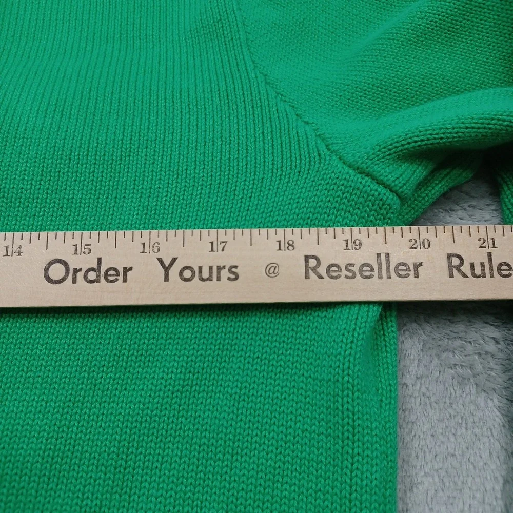 Vintage Ralph Lauren Sport Girls XL Green Full Zip Pockets Knit Preppy Y2K